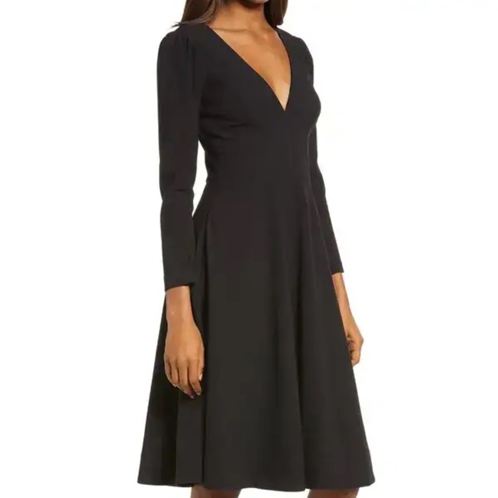 Catrine Fit & Flare Stretch Crepe Midi Dress